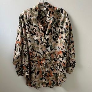 Entro Multi-Color High Low Tunic Blouse Top Size Small